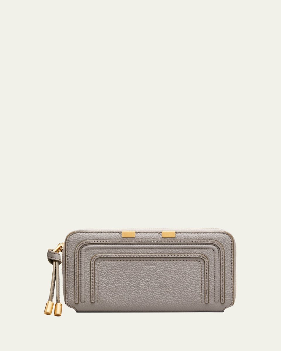 Marcie Long Zip Wallet in Grained Leather